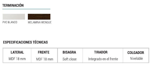 Muebles Schneider - Linea: Atenas - VANITORY COLGANTE 60 ATENAS PVC Color: BLANCO SATINADO - VC60ATPBS