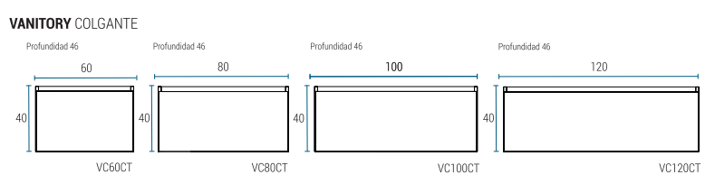 Muebles Schneider - Linea: City - VANITORY COLGANTE 80 CITY PVC Color: BLANCO - VC80CTB