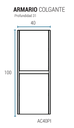 Muebles Schneider - Linea: Nature - ARMARIO COLGANTE 40 PIANO Color: CAJU - AC40PIC