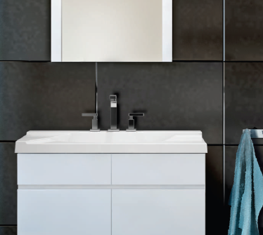 Muebles Schneider - Linea: Atenas - VANITORY COLGANTE 80 ATENAS PVC Color: BLANCO SATINADO - VC80ATPBS